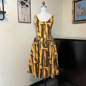 Nooworks Yellow Long Cats Misty Dress size XS